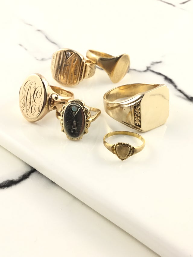rings bespoke antique vintage handmade new gold signet rings