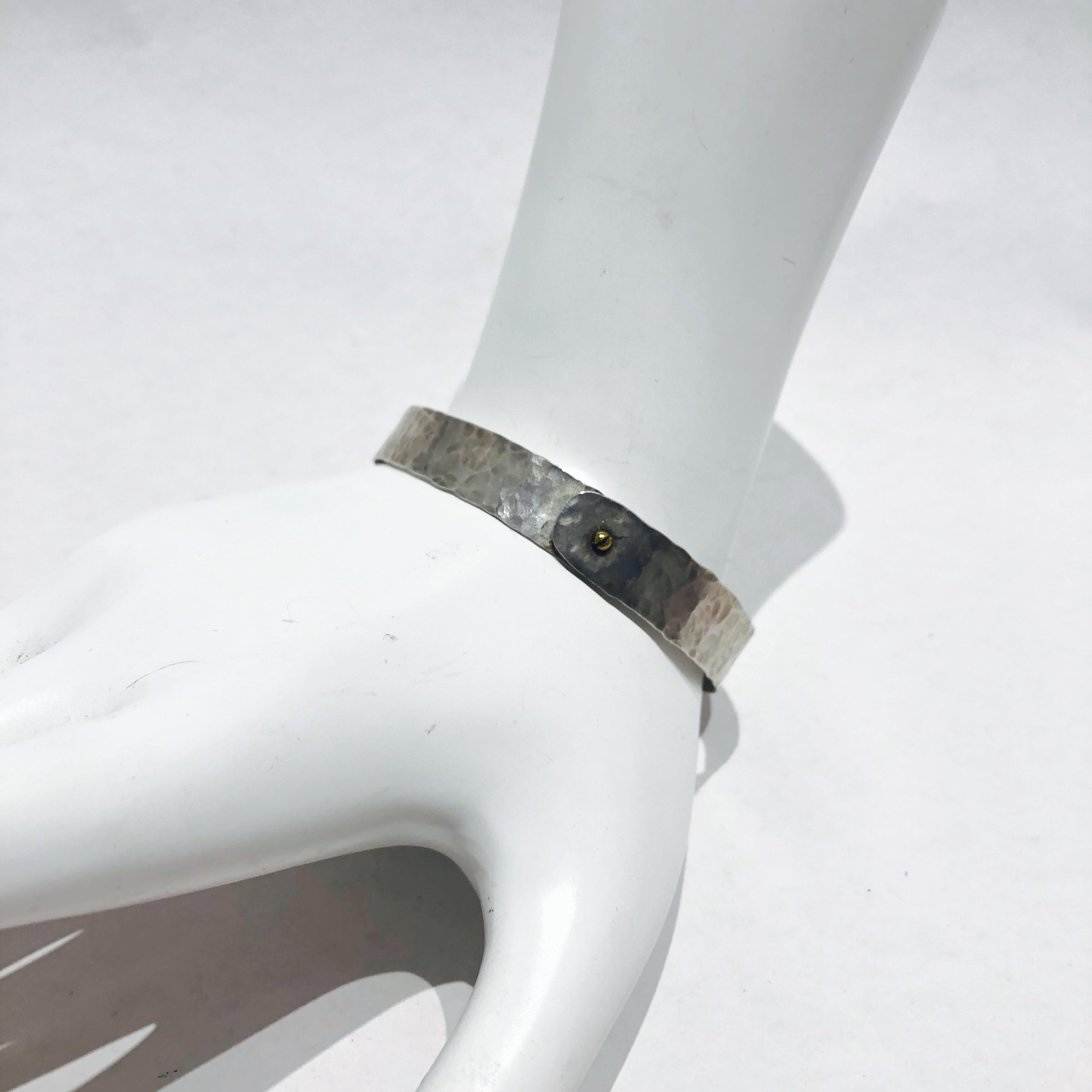 Hammered sterling silver cuff bracelet clearance